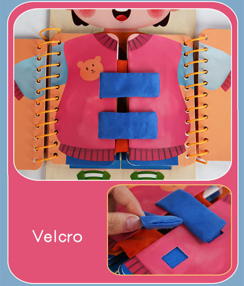 AERBA HOT SALE Multi-layer Wooden Busy Board For Children Montessori Early Education Games Toddlers Quiet Books Sensory Toy Practice Dressing