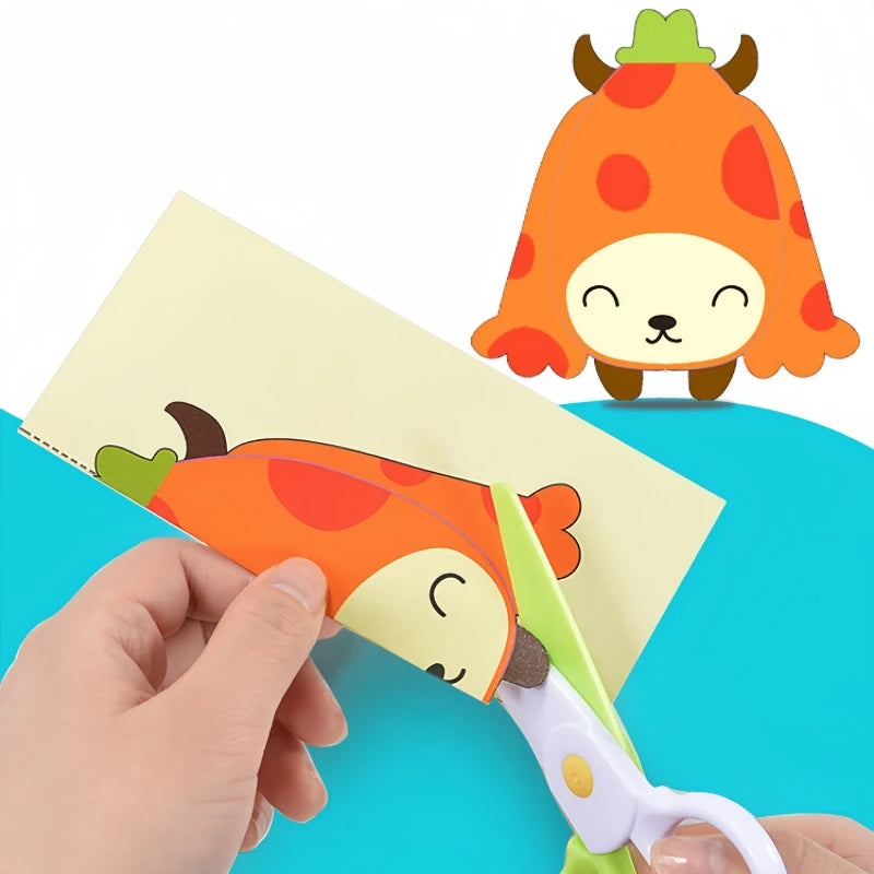 Aerba Children's Toys 100pcs Kids Cartoon Colorful Paper Cutting Toy Children DIY Handmade Origami Art Craft Set Baby Puzzle Learning Educational Toys