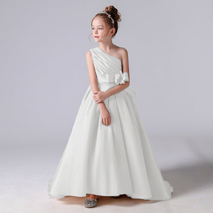 AERBA DRESS Wedding Flower Girl Dress One Shoulder Princess First Communion Pageant Evening Party Birthday Prom Gowns