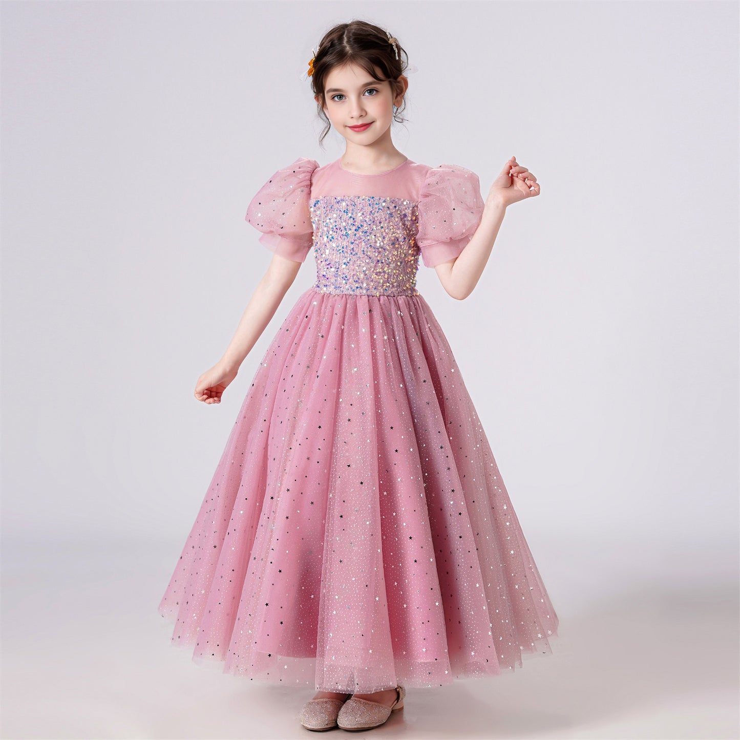 AERBA DRESS Wedding Flower Girl Dress Girl Birthday Party Christmas Dresses Children Girl Party Dresses Long Princess Dress