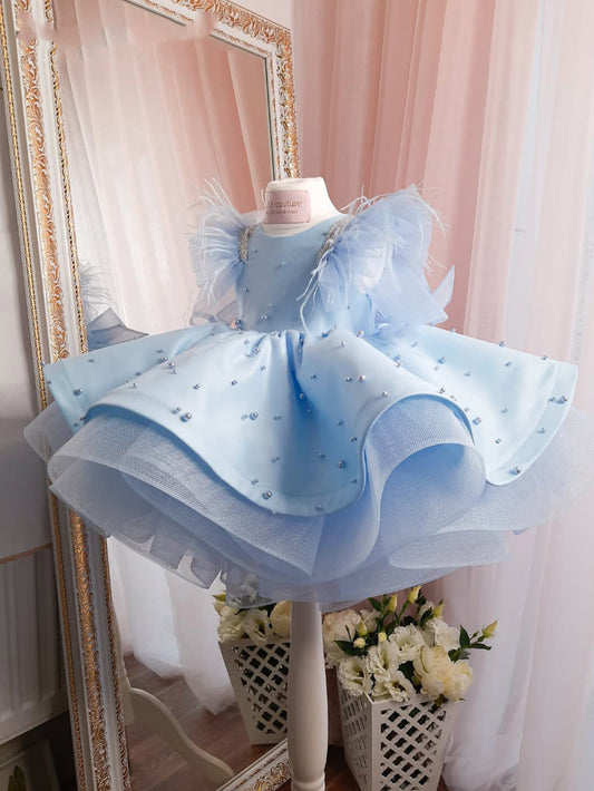 AERBA DRESS Wedding Flower Girl Dress Princess Dresses Beaded Ruffles Jewel Neck Pageant Dress Little Kids Dress
