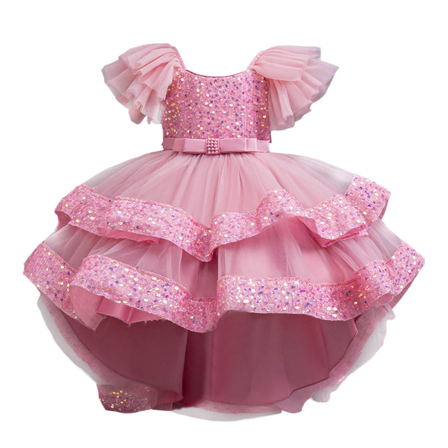 AERBA DRESS Wedding Flower Girl Dress Summer Sequin Bow Baby Girl Gown Birthday Party Christmas Princess Evening Dresses Prom Kids Clothes