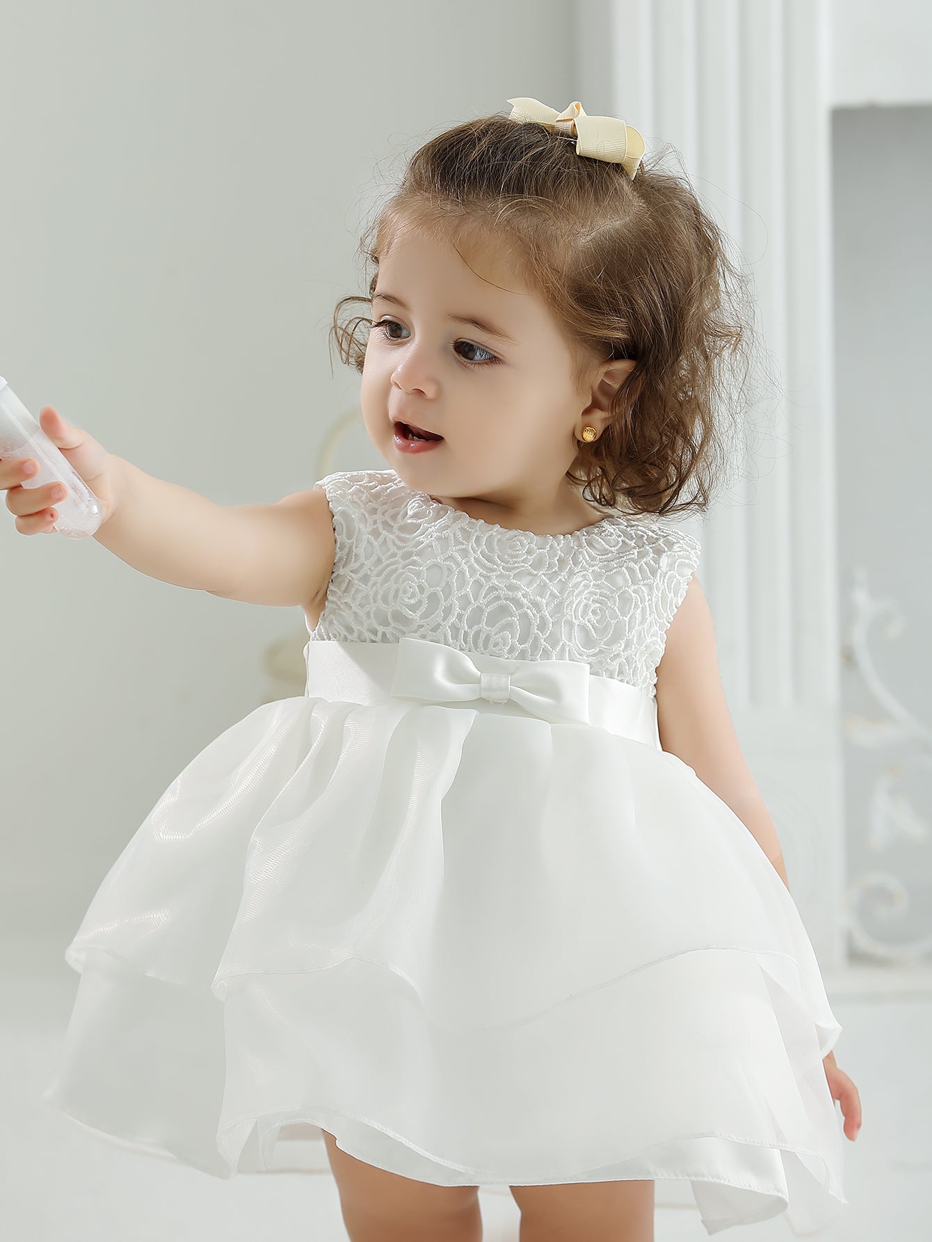 AERBA DRESS Wedding Flower Girl Dress Baby Girl 1 Year Christening Gift Dress Newborn Sleeveless Cute Princess Dress