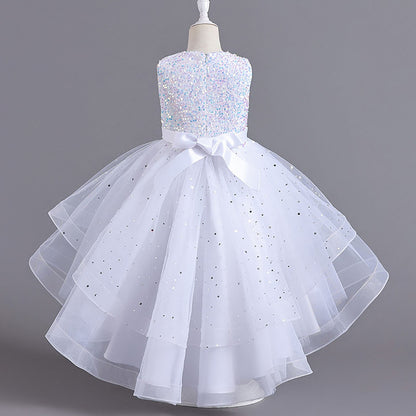 AERBA DRESS Wedding Flower Girl Dress Baby Girls Christmas New Year Dresses Flower Girl Dress Sequins Kids Birthday Dresses