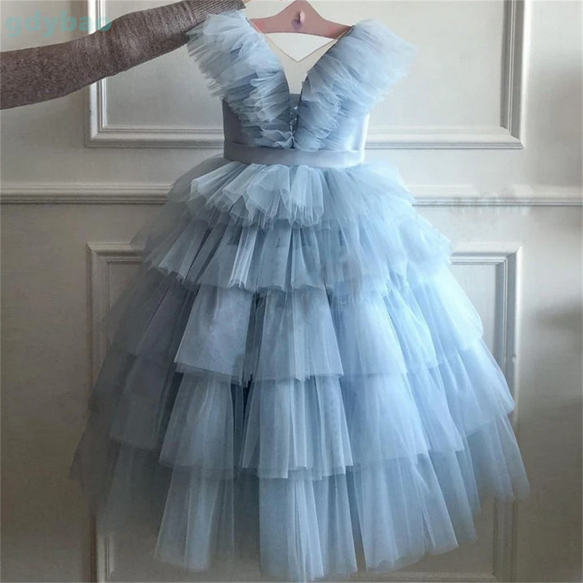 AERBA DRESS Wedding Flower Girl Dress Tulle Princess Party Baby Dress First Birthday Gowns Photo Shoot Dress