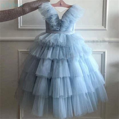 AERBA DRESS Wedding Flower Girl Dress Tulle Princess Party Baby Dress First Birthday Gowns Photo Shoot Dress