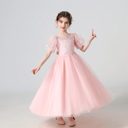 AERBA DRESS Wedding Flower Girl Dress Lace Embroidered Princess Dress Performance Costume Christmas Party Evening Dresses