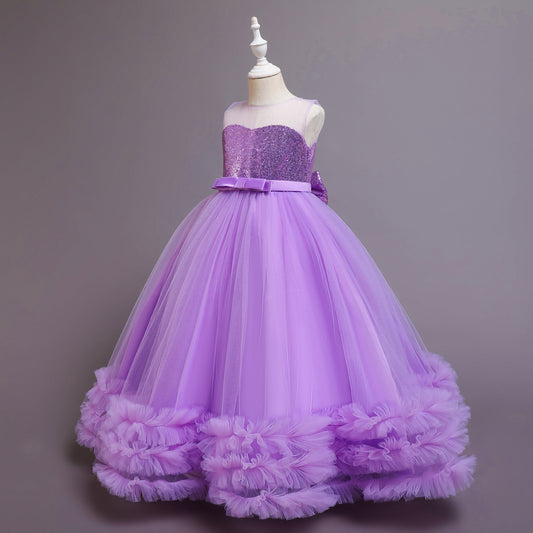 AERBA DRESS Wedding Flower Girl Dress Baby Girls Princess Lace Ball Gown Party Long Dress Wedding Teenager Kids Christmas Dresses