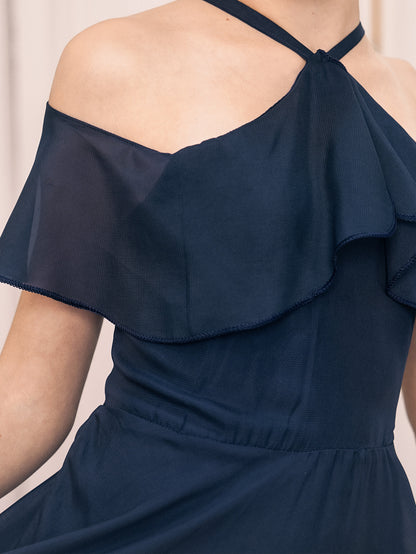 Girls' Formal Dress A Line Ruffle Girls Party Off Shoulder Long Wedding Princess Prom Dresses Kids Elegant Beach Birthday Evening Hot Sale Junior Bridesmaid Dress