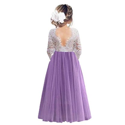 AERBA DRESS Wedding Flower Girl Dress Princess Party Lace Baby Kids Wedding Birthday Dresses