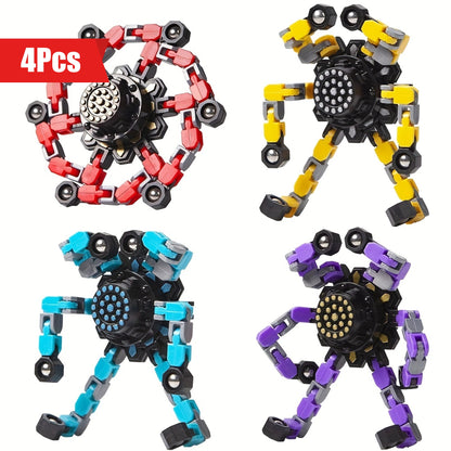 Aerba Children's Toys 4pcs Transformable Spinners for Kids Adults Boys Girls Fingertip Gyros for Kids Easter Basket Stuffers Christmas Gifts