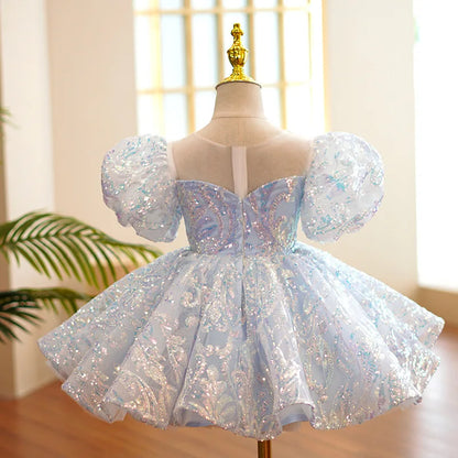 AERBA DRESS Wedding Flower Girl Dress Kids Birthday Party Dresses for Little Girl Prom Sequin Dress Luxury Gowns Evening Formal Frock Princess Dress