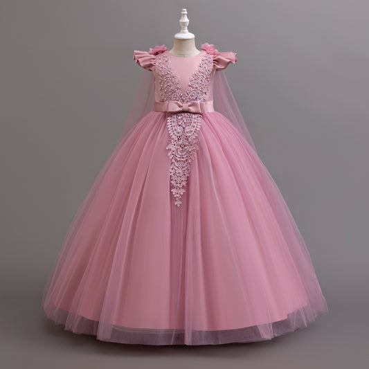 AERBA DRESS Wedding Flower Girl Dress Teen Long Bridesmaid Dresses Children Prom Gown Girl Party Dress Elegant Kids Communion Evening Clothes