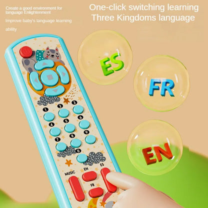 AERBA HOT SALE Baby Music TV Remote Control Montessori Early Educational Toys Multi-functional Numbers English Learning Toys Gift for Newborn