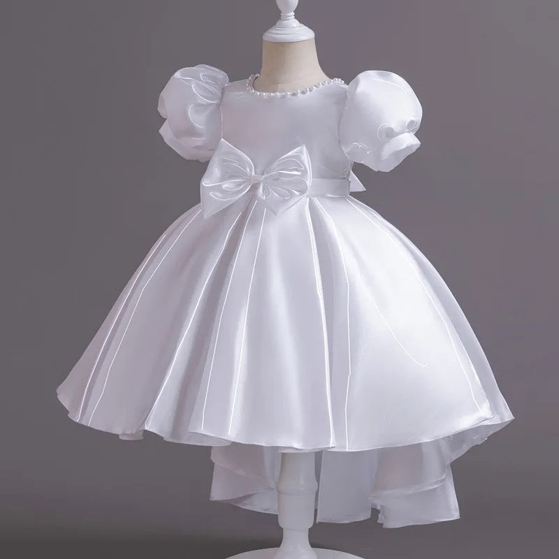 AERBA DRESS Wedding Flower Girl Dress Princess Backless Satin Dress Children's Fashion Show Host Evening Gown for Girls Toddler Costume Princess Dress