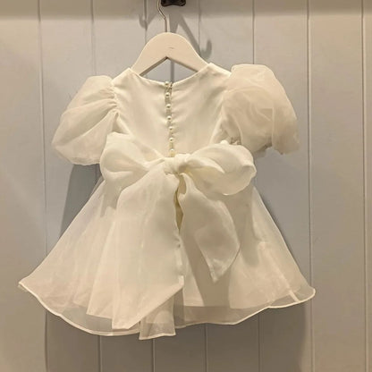 AERBA DRESS Wedding Flower Girl Dress 3D Floral Baby Christening Gowns Appliques Beads Customized Newborn Kids Birthday First Communion Dresses Princess Dress