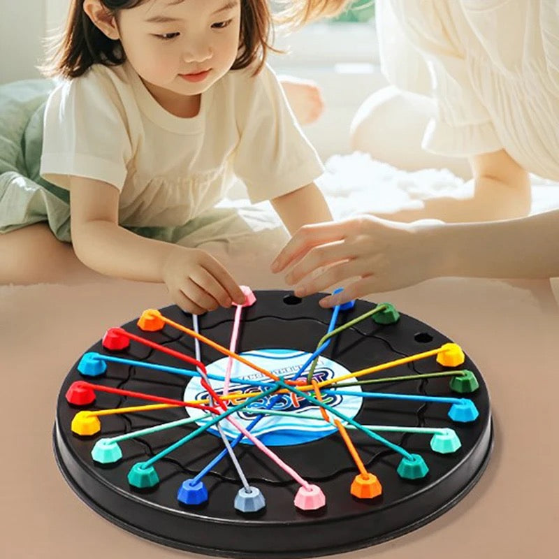 AERBA HOT SALE Children Rope Knots Sensory Social Board Game Logical Thinking Challenge Twisted Connected Line Brain Strategy Table Game