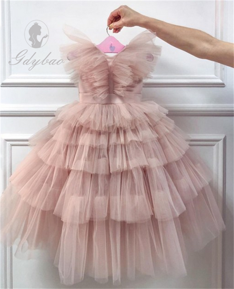 AERBA DRESS Wedding Flower Girl Dress Tulle Princess Party Baby Dress First Birthday Gowns Photo Shoot Dress