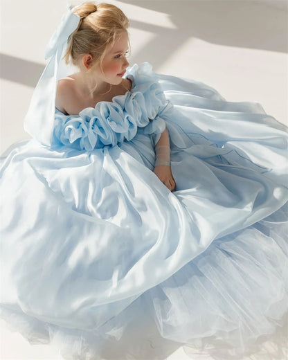 AERBA DRESS Wedding Flower Girl Dress Ruffles Puffy Elegant Princess Formal Banquet Birthday Party Pageant Gown