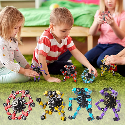 Aerba Children's Toys 4pcs Transformable Spinners for Kids Adults Boys Girls Fingertip Gyros for Kids Easter Basket Stuffers Christmas Gifts