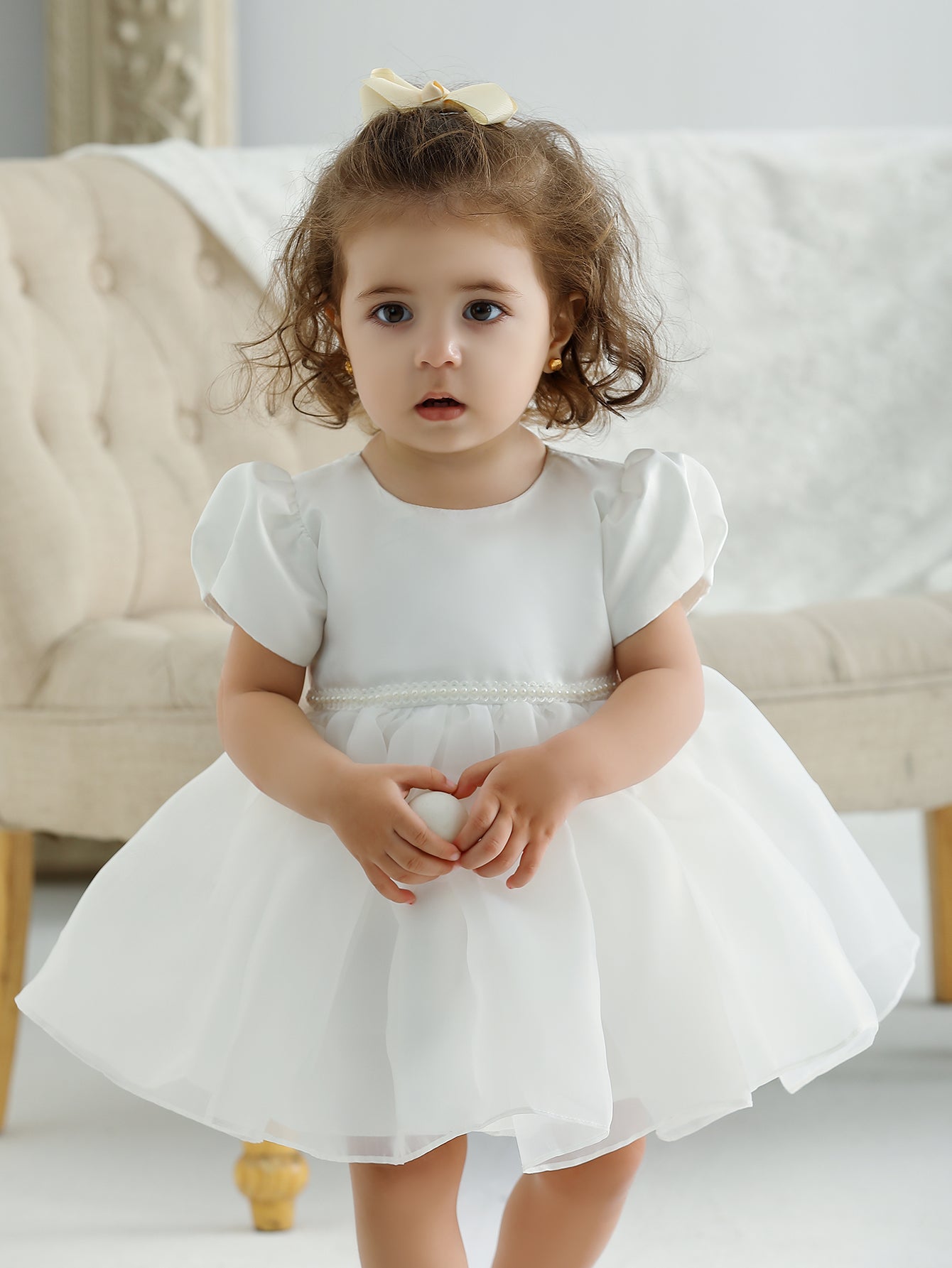 AERBA DRESS Wedding Flower Girl Dress Baby Girls Satin Dress Party Frock Girl Baby Princess Dress