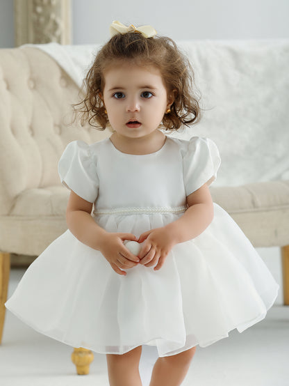 AERBA DRESS Wedding Flower Girl Dress Baby Girls Satin Dress Party Frock Girl Baby Princess Dress