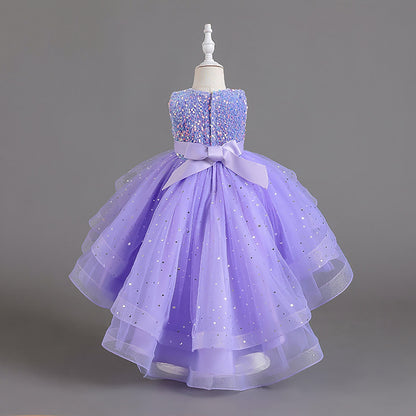 AERBA DRESS Wedding Flower Girl Dress Baby Girls Christmas New Year Dresses Flower Girl Dress Sequins Kids Birthday Dresses