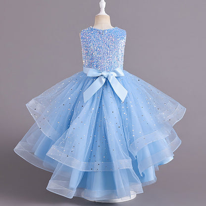 AERBA DRESS Wedding Flower Girl Dress Baby Girls Christmas New Year Dresses Flower Girl Dress Sequins Kids Birthday Dresses