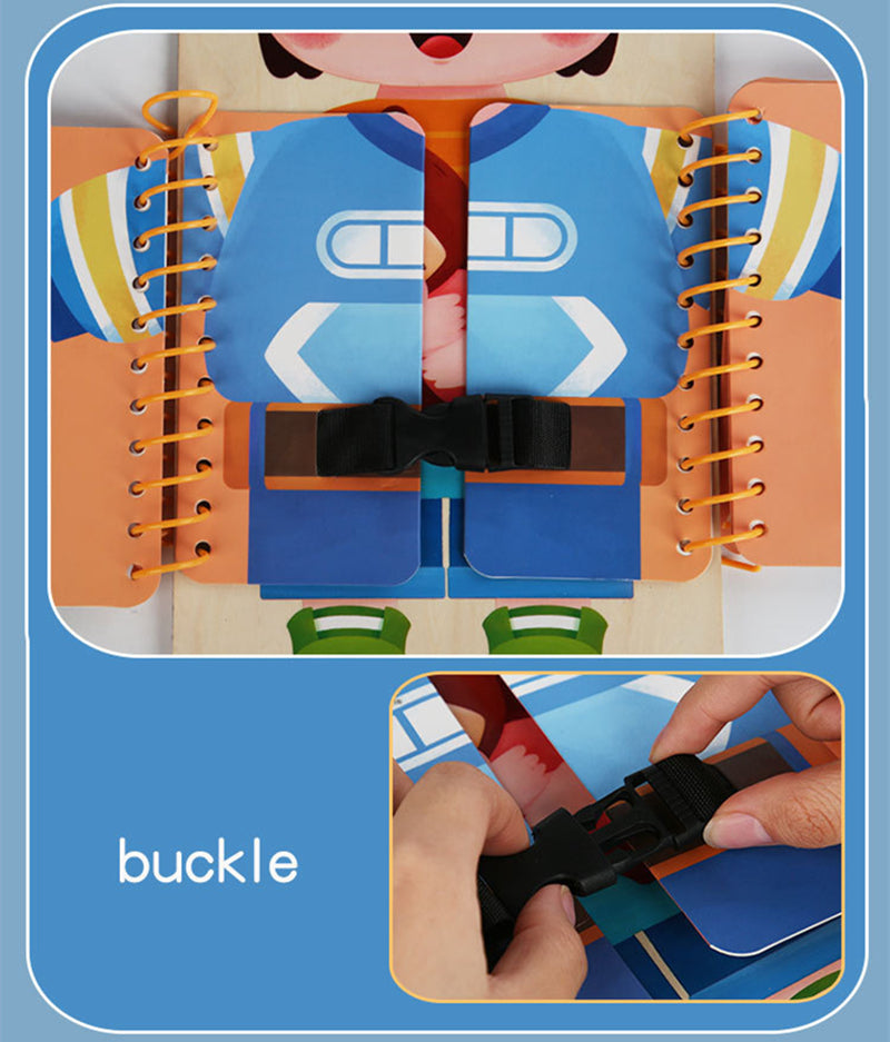 AERBA HOT SALE Multi-layer Wooden Busy Board For Children Montessori Early Education Games Toddlers Quiet Books Sensory Toy Practice Dressing