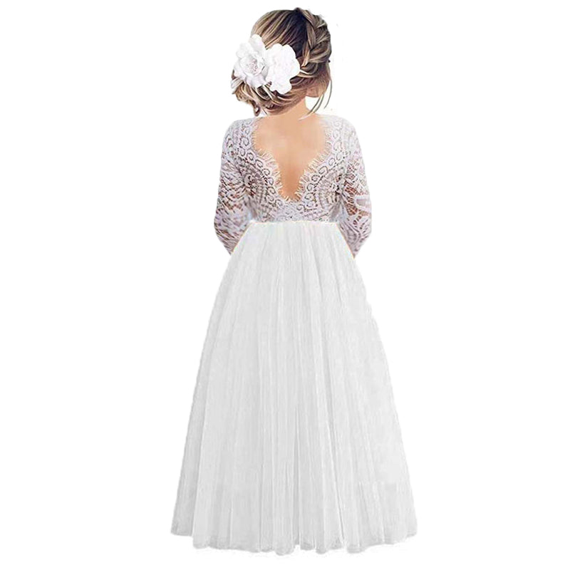 AERBA DRESS Wedding Flower Girl Dress Princess Party Lace Baby Kids Wedding Birthday Dresses