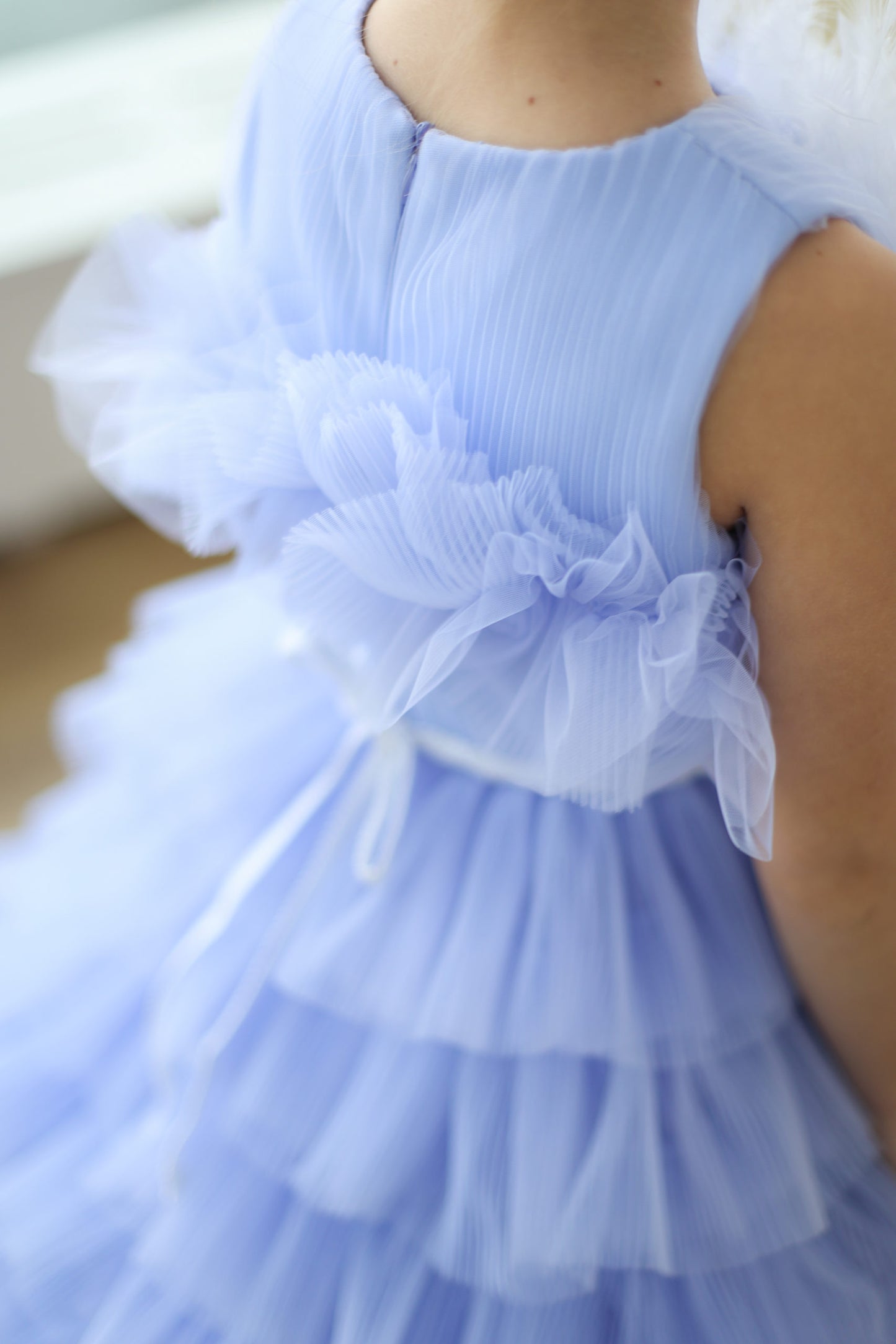 AERBA DRESS Wedding Flower Girl Dress Fluffy Layered Child Lace Lovely Sash Long Party Kids Birthday Gift Evening Dresses