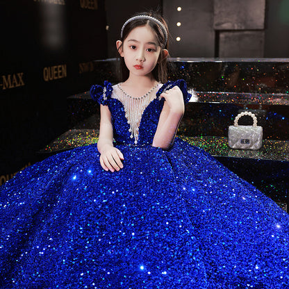 AERBA DRESS Wedding Flower Girl Dress Princess Dress Sequin Evening Weddings Long Dresses Elegant Formal Ball Gown For Girls Birthday Dress