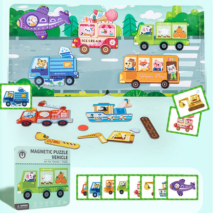 Aerba Magnetic Puzzle Books Montessori Magnetic Dress-up Playset Clothes Make Face Animals Puzzle Games Early Educational Toys for kid