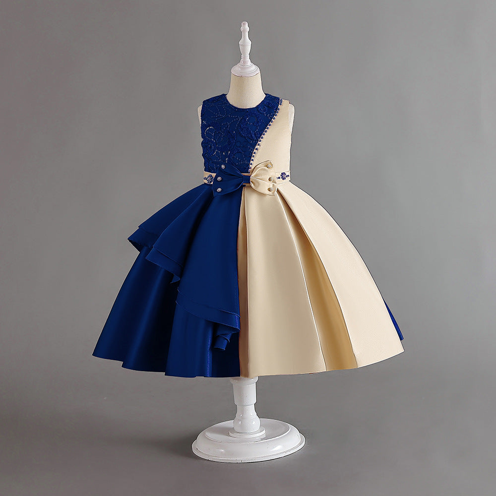 AERBA DRESS Wedding Flower Girl Dress Elegant Satin Dress For Girls Embroidery Flower Kids' Evening Dresses Beading Ruffle Children's Party Gown Birthday Dress