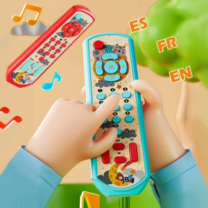 AERBA HOT SALE Baby Music TV Remote Control Montessori Early Educational Toys Multi-functional Numbers English Learning Toys Gift for Newborn