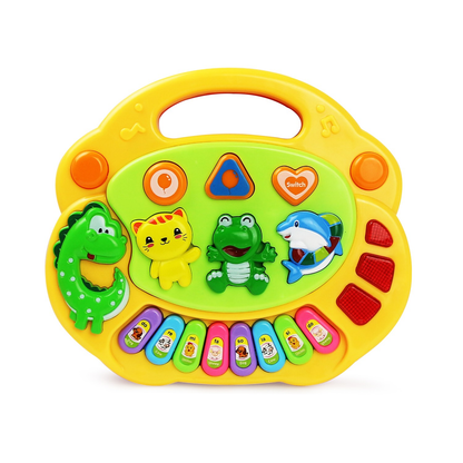 Aerba Children's Toys Kids Cartoon Piano Keyboard Game with Flashing Light Music Animal Sounds Baby Instrument Music Toys Educational Toys Kids Gifts