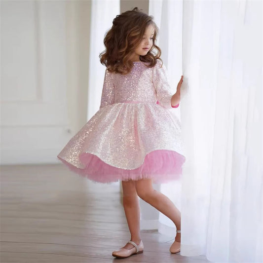 AERBA DRESS Wedding Flower Girl Dress Knee Length Princess Dres Cute Baby Girl Dress Girl Birthday Party Dresses Princess Dress