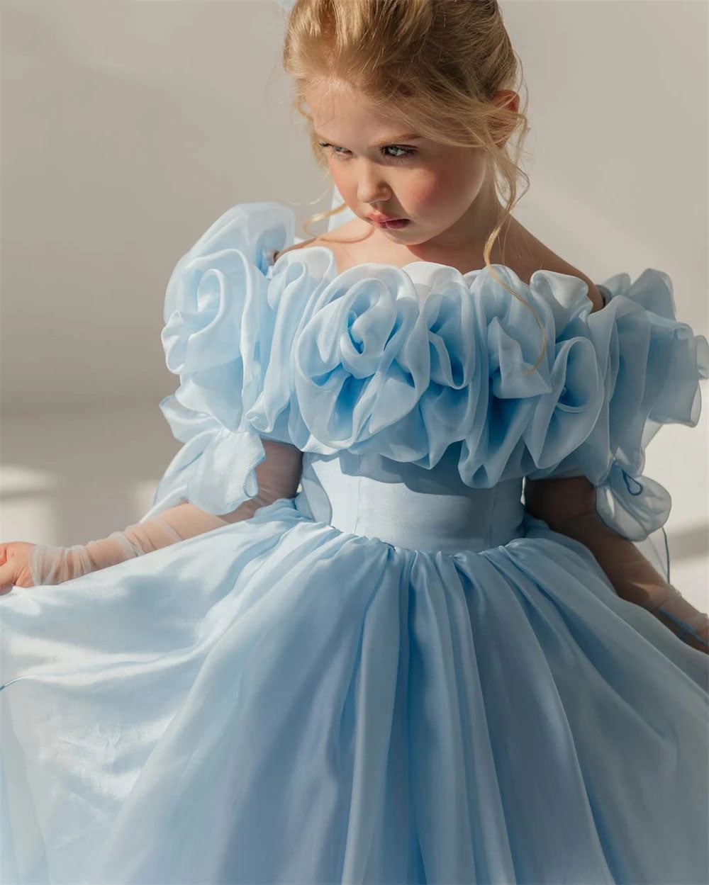 AERBA DRESS Wedding Flower Girl Dress Ruffles Puffy Elegant Princess Formal Banquet Birthday Party Pageant Gown