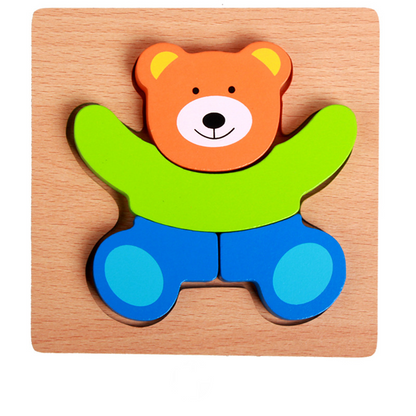 AERBA HOT SALE Children's Toys Wooden 3D Toys Puzzle Cartoon Animals Early Learning Cognition Intelligence Puzzle Game Colorful Montessori Toys Christmas Gifts