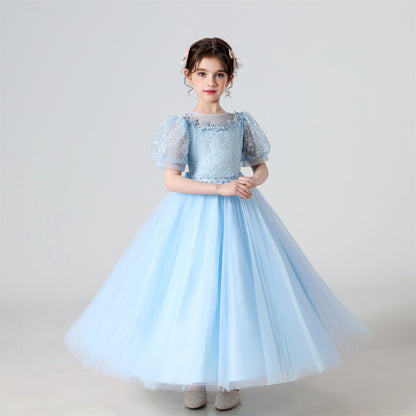 AERBA DRESS Wedding Flower Girl Dress Lace Embroidered Princess Dress Performance Costume Christmas Party Evening Dresses