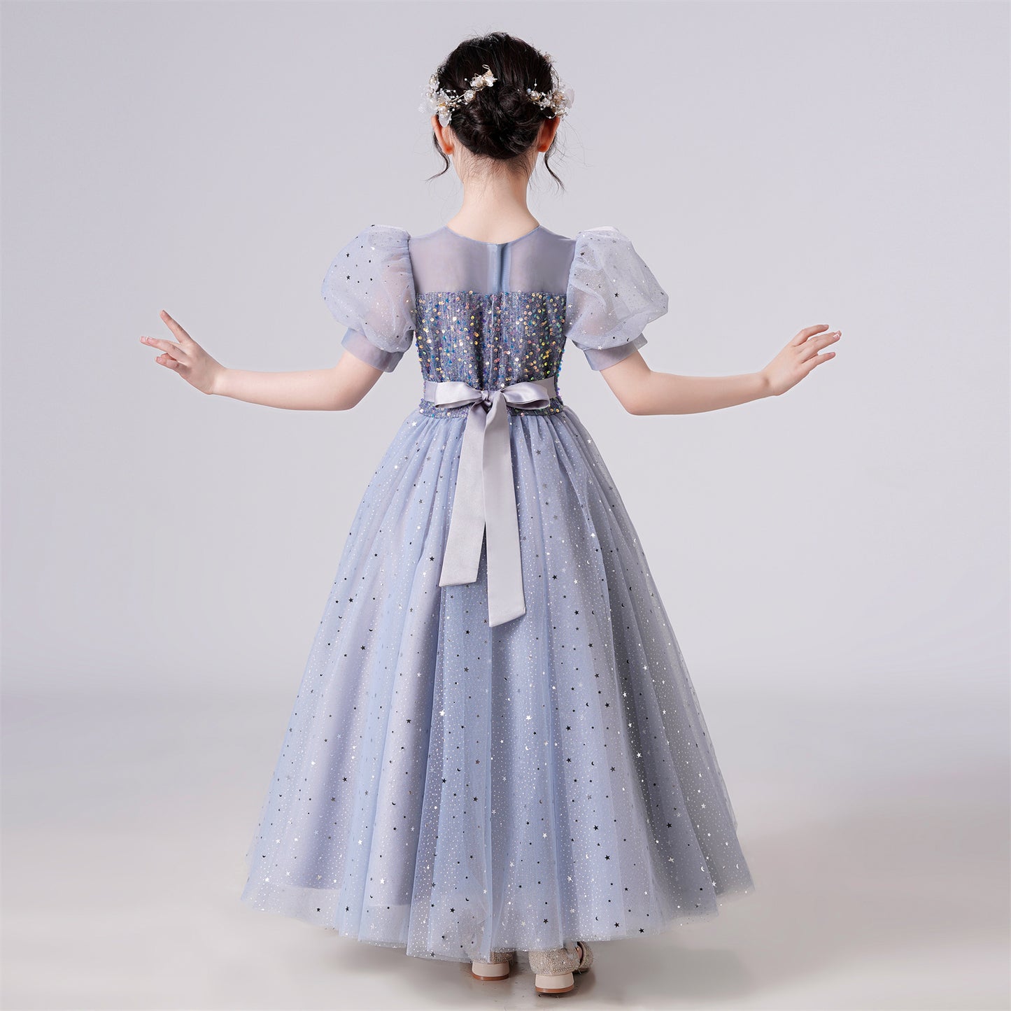 AERBA DRESS Wedding Flower Girl Dress Girl Birthday Party Christmas Dresses Children Girl Party Dresses Long Princess Dress