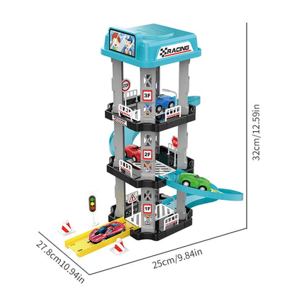 AERBA HOT SALE Ejection slide parking track collection toys Random little car set Puzzle assembled multi-layer racing model boy birthday gift