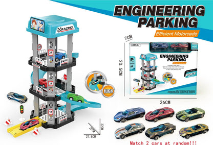 AERBA HOT SALE Ejection slide parking track collection toys Random little car set Puzzle assembled multi-layer racing model boy birthday gift