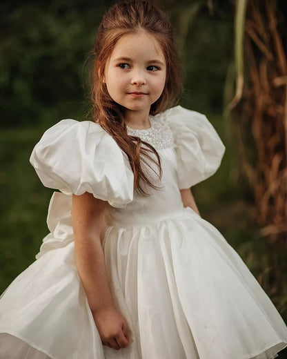 AERBA DRESS Wedding Flower Girl Dress Lolita Princess Ball Gowns Kids Girl with Bow Infant Birthday Christening Dresses Kid Boutique Dresses