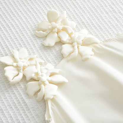 AERBA DRESS Wedding Flower Girl Dress Baby Girl Casual Solid Color Dress 3D Flower Decoration Fashion Temperament Princess Dress