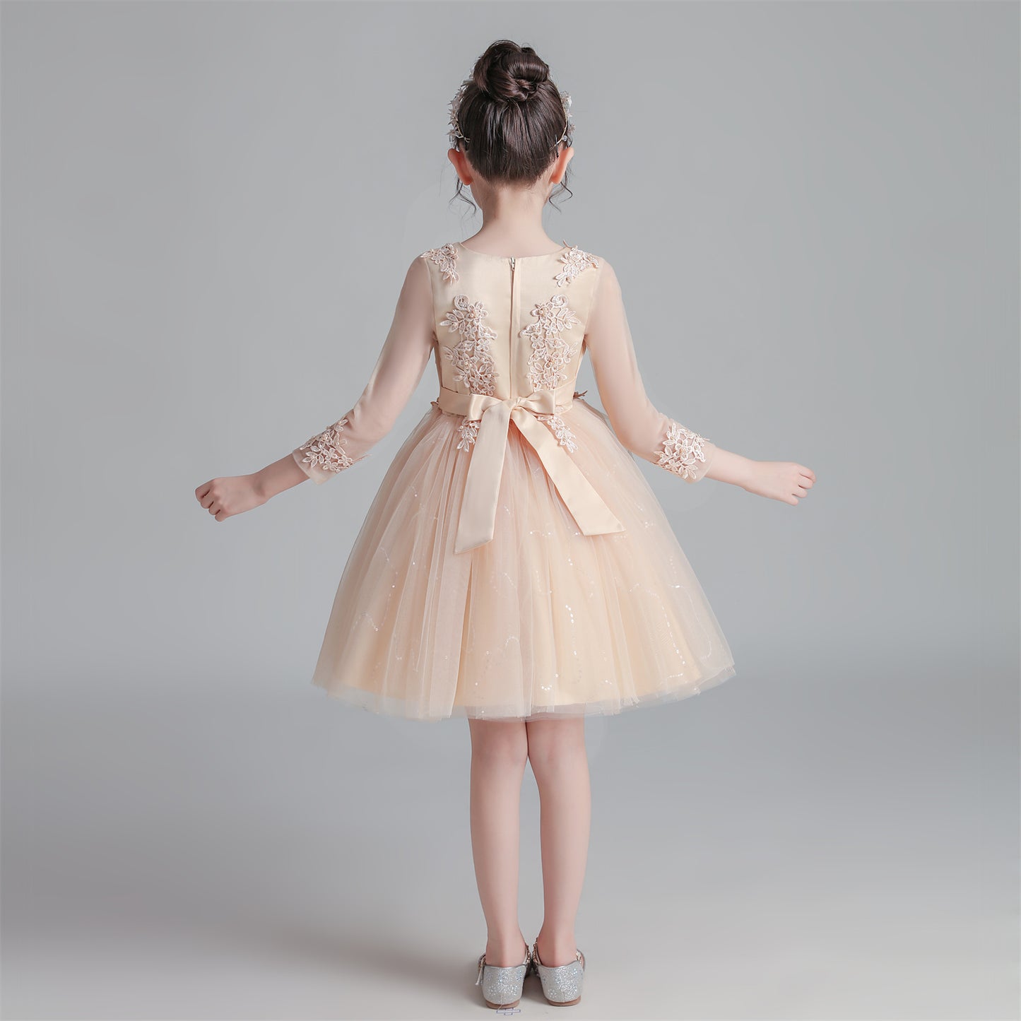 Wedding Flower Girl Dress Lace Tulle Dress Wedding Girl Ceremony Party Birthday Gown Princess Dress