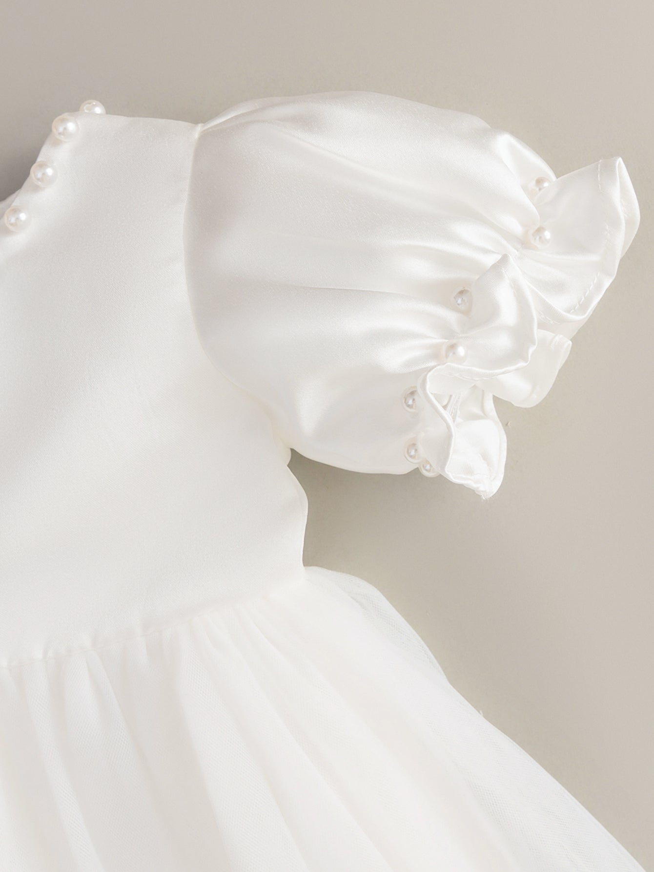 AERBA DRESS Wedding Flower Girl Dress Bow Tulle Dresses Beaded Pageant Birthday Satin New Design Baby Girls Elegant Flower Baby Prom Formal Princess Dress