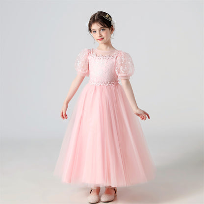 AERBA DRESS Wedding Flower Girl Dress Lace Embroidered Princess Dress Performance Costume Christmas Party Evening Dresses