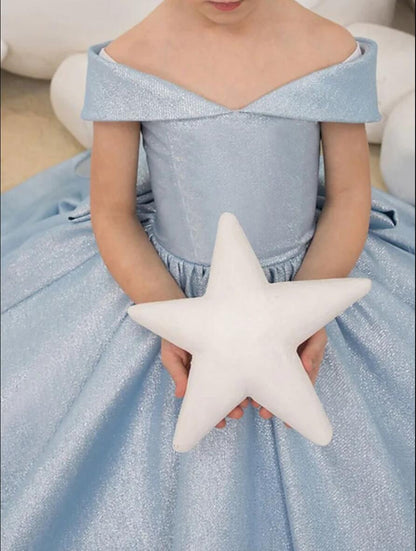 AERBA DRESS Wedding Flower Girl Dress Simple Bow Elegant Princess Satin Ball Gown For Kids Birthday Party First Communion Dress