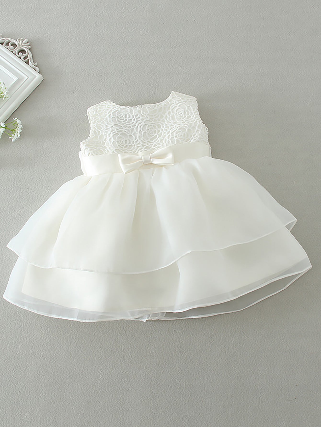 AERBA DRESS Wedding Flower Girl Dress Baby Girl 1 Year Christening Gift Dress Newborn Sleeveless Cute Princess Dress